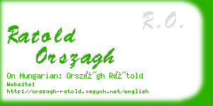 ratold orszagh business card